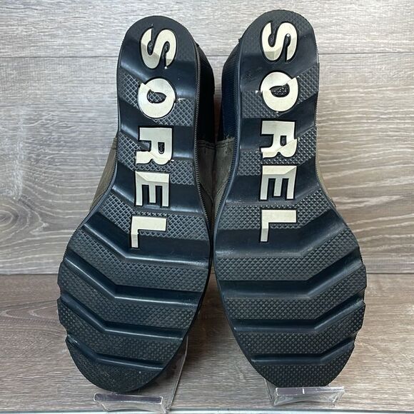 Sorel Joan of Arctic Wedge II Womens Sz 8.5 Quarry Gray Black Leather Ankle Boot - Picture 7 of 11